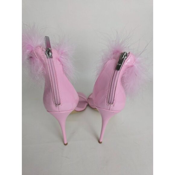 Marc Fisher LTD Genivy Feather Ankle Strap Stiletto Sandals Flamingo Pink 8.5 - Picture 4 of 10